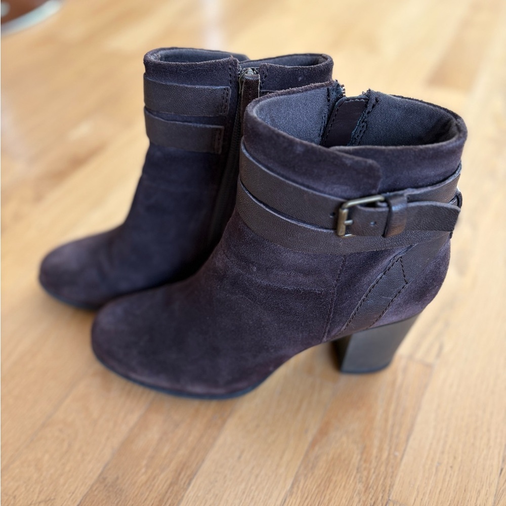 Clarks Dark Brown Suede Ankle Boots
